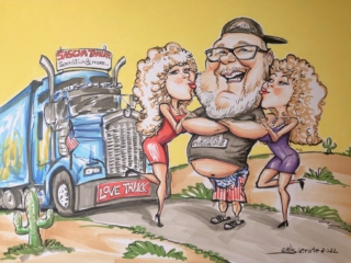 Karikatur Spedition Love Truck