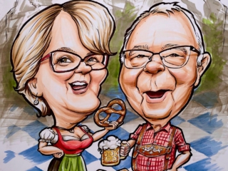 Karikatur Jubil&auml;um bayrisches Ehepaar