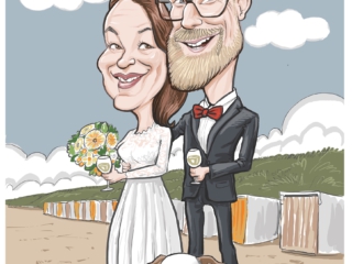 Karikatur Brautpaar Hochzeitskarikatur