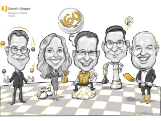 Karikatur Firma Management Dorsch Gruppe