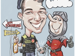 Karikatur Polizei Geburtstag