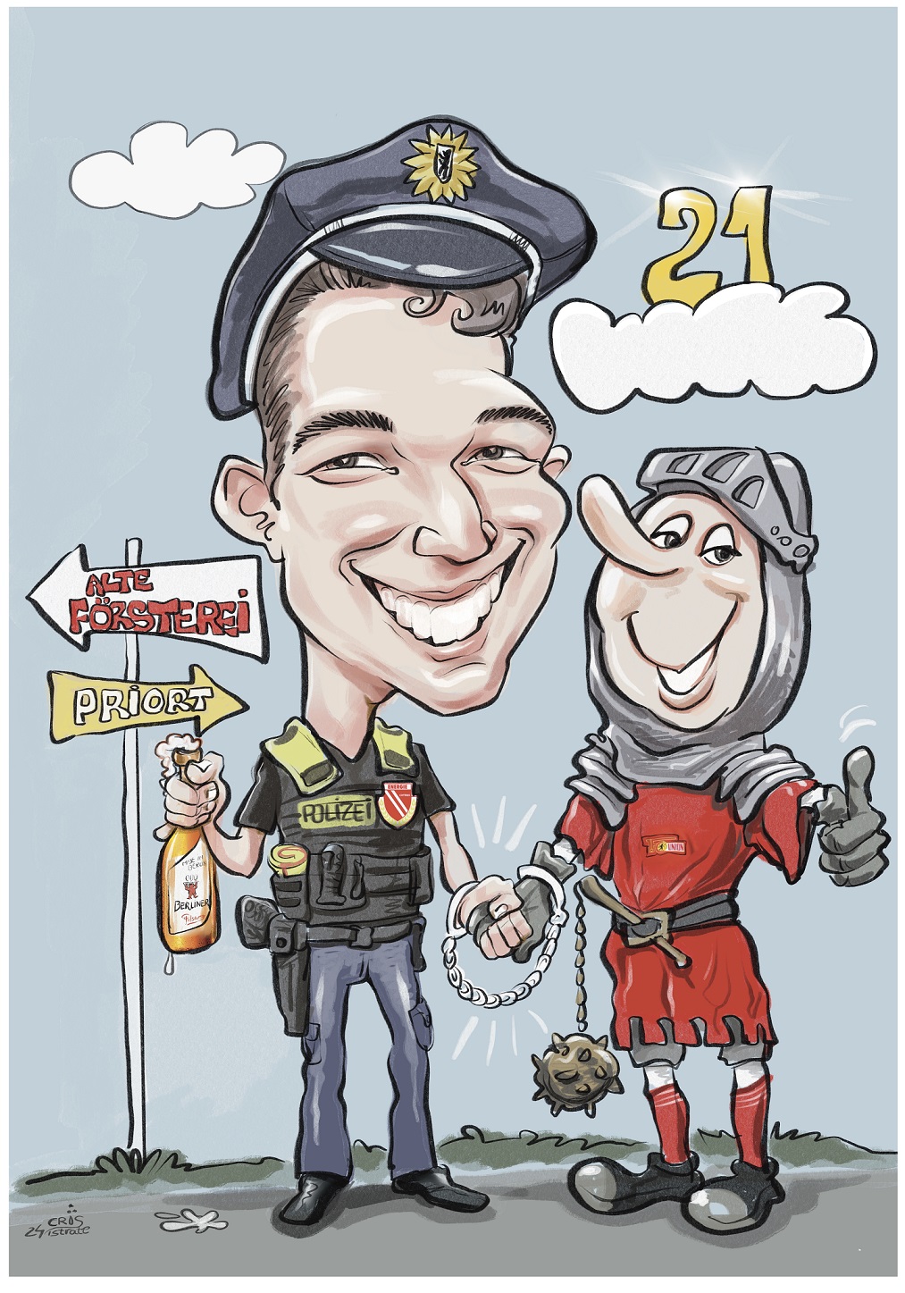 Karikatur Polizei Geburtstag