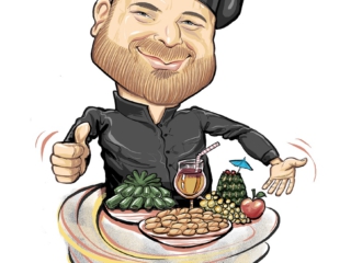 Karikatur Logo Gastronomie