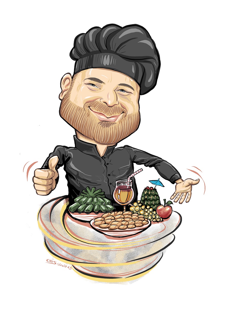 Karikatur Logo Gastronomie