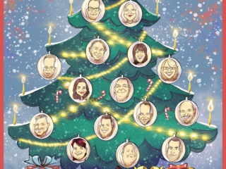Karikatur Firma Weihnachten