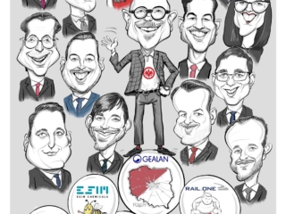 Karikatur Firma Gruppe